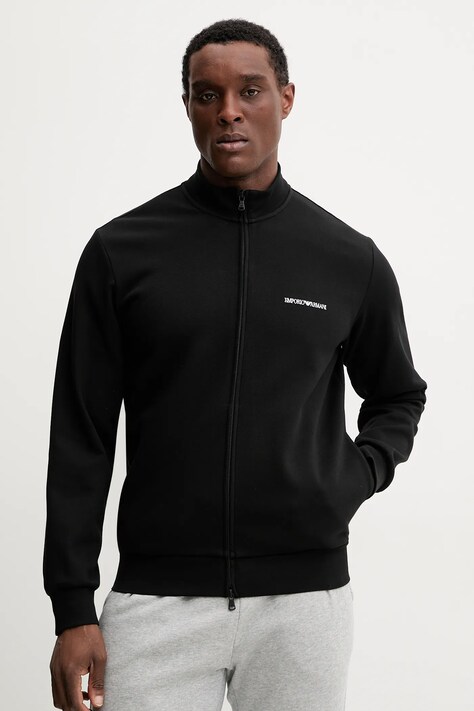 Кофта лаунж Emporio Armani Underwear мужская цвет чёрный однотонная EM001386 AF10790