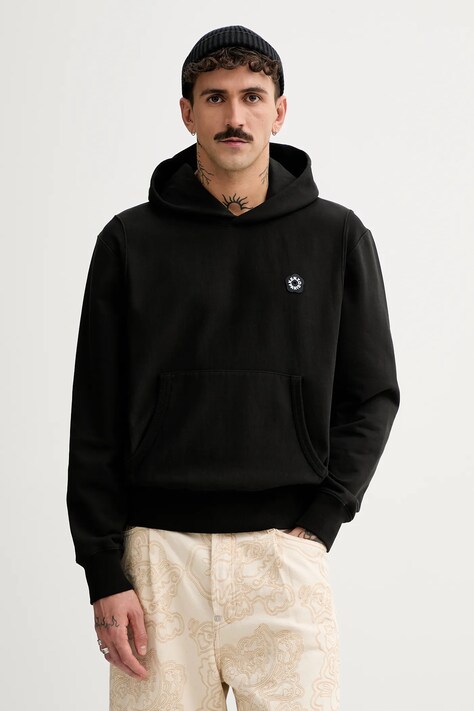 Kenzo hanorac de bumbac Boke Flower 2.0 bărbați, culoarea negru, cu glugă, uni, FF55SW2554MC.99J