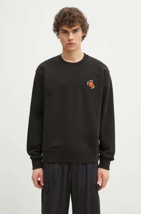 Kenzo cotton sweatshirt men's black color with an application FF55SW2734MC.99J