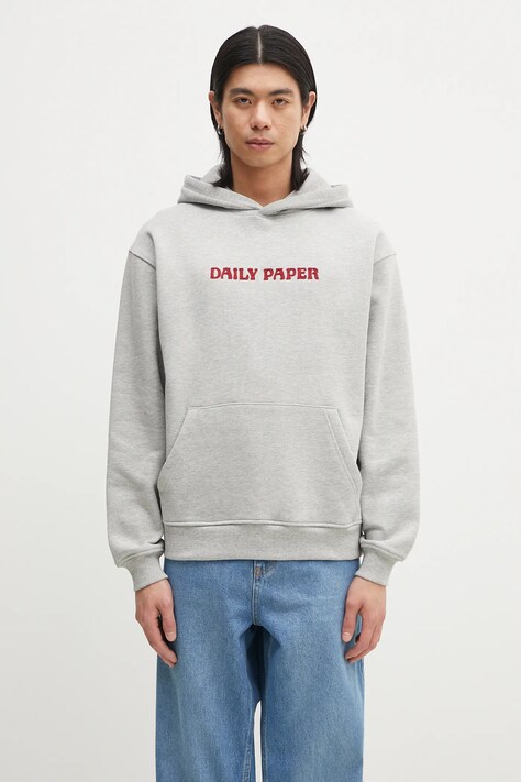 Daily Paper sweatshirt Chain Stitch Oversized Hoodie men's gray color hooded with an application 2511136