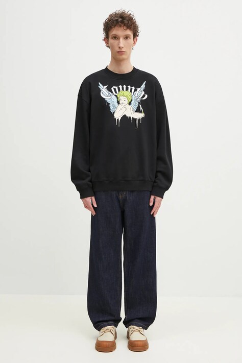 Бавовняна кофта Marcelo Burlon County Angel Boxy Crewneck Black Multico — фото 5