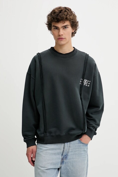 Бавовняна кофта MM6 Maison Margiela колір сірий однотонна SH2GU0019
