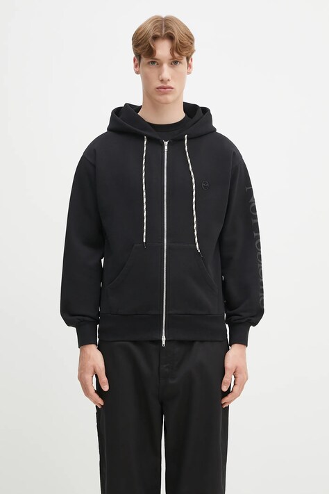 No Problemo felpa in cotone Alien-O Zip Through Hoodie uomo colore nero con cappuccio NP2003003