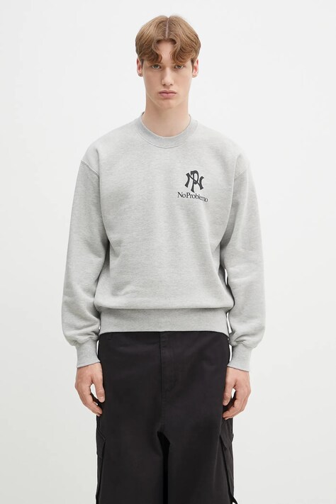 No Problemo felpa NYP Sweatshirt uomo colore grigio  NP2000603