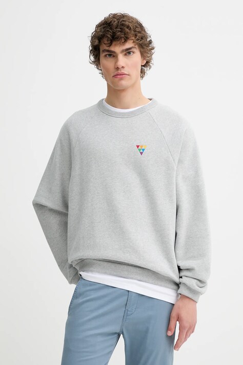 Bavlněná mikina Levi's PRIDE RELAXED CREW pánská, šedá barva, melanžová, 002FC