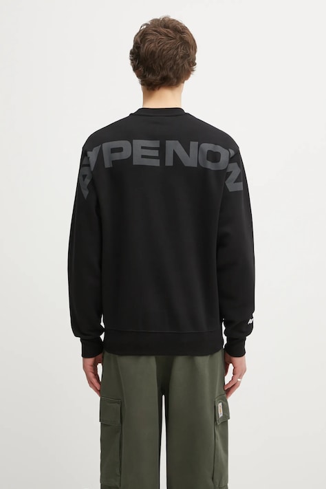 Кофта AAPE Now Crew Neck колір чорний з аплікацією AAPSWMB321XXN