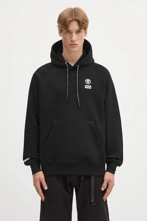 AAPE felpa Now uomo colore nero con cappuccio AAPSWMB324XXN