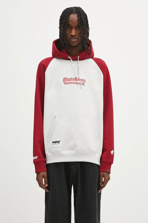 AAPE sweatshirt Aaper maroon color hooded with an application AAPSWMB381XXN