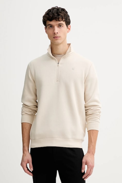 G-Star bluza męska kolor beżowy gładka D26459-C235