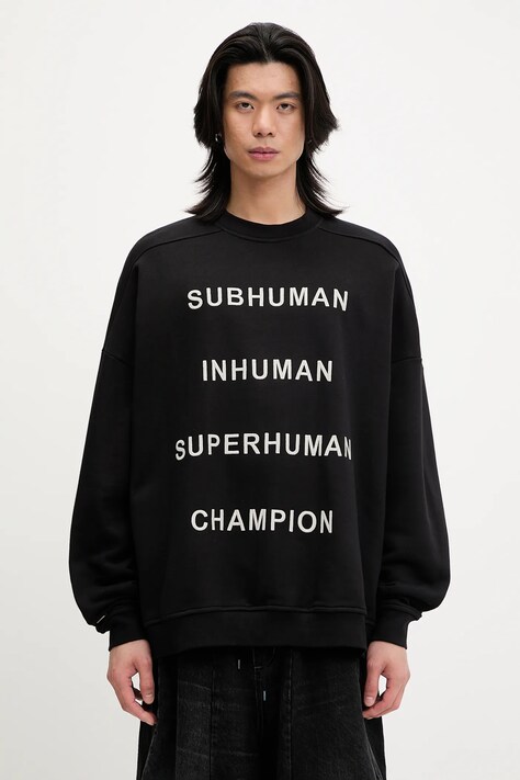 Rick Owens DRKSHDW bluza bawełniana Knitted - Jumbo Sweat 221669 męska kolor czarny z aplikacją CM01E1669.CHFE