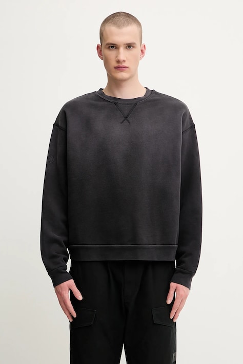 1017 ALYX 9SM bluza bawełniana Garment dye boxy crewneck męska kolor czarny gładka AAMSW0243FA01