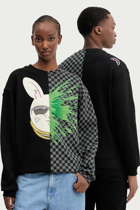 Pamučna dukserica Sprayground boja: crna, s uzorkom, SP712E