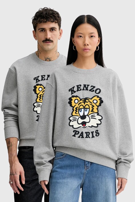 Bavlněná mikina Kenzo x Verdy šedá barva, s potiskem, FF58SW2394MF.94