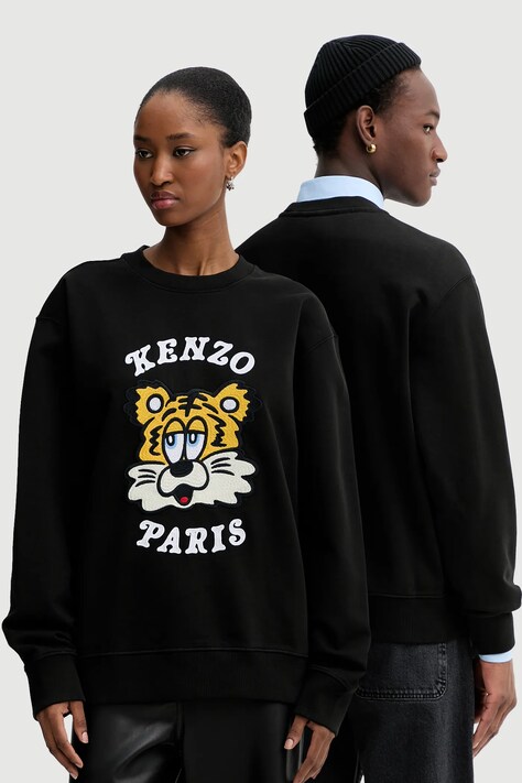 Хлопковая кофта Kenzo x Verdy цвет чёрный с аппликацией FF58SW2394MF.99J