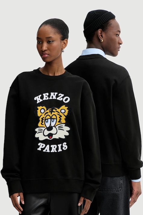 Хлопковая кофта Kenzo x Verdy цвет чёрный с аппликацией FF58SW2394MF.99J