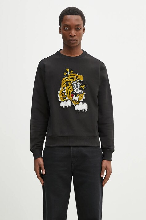 Kenzo cotton sweatshirt x Verdy black color with an application FF58SW2764MC.99J