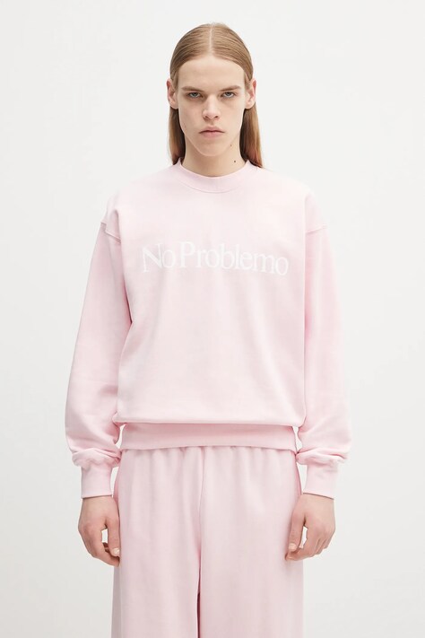 No Problemo bluza bawełniana No Problemo Sweatshirt kolor różowy z nadrukiem NP2000203