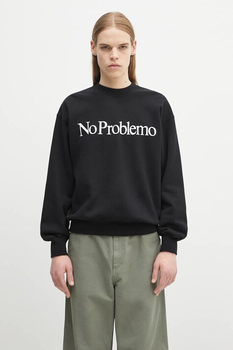 No Problemo bluza bawełniana No Problemo Sweatshirt kolor czarny z nadrukiem NP2000203