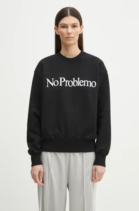 No Problemo bluza bawełniana No Problemo Sweatshirt kolor czarny z nadrukiem NP2000203