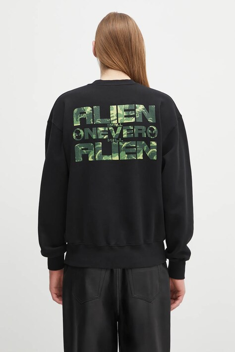 No Problemo bluza bawełniana Alien Shall Not Sweatshirt kolor czarny z nadrukiem NP2000703
