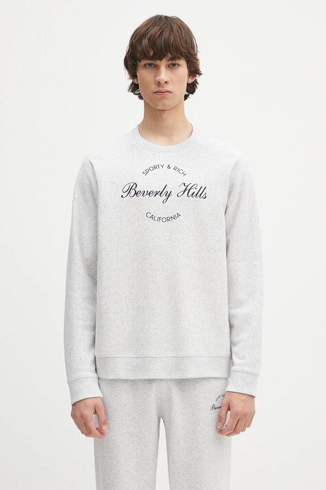 Μπλούζα Sporty & Rich Beverly Script Soft χρώμα: γκρι, ST082626257GY03