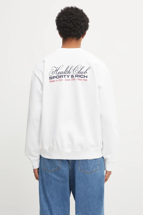 Bavlněná mikina Sporty & Rich Made In Usa bílá barva, s potiskem, ST071602015WH01