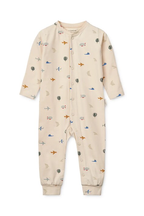 Bavlnené dupačky pre bábätká Liewood Birk Printed Pyjamas Jumpsuit LW19856