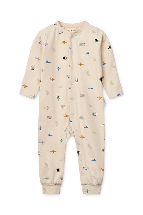 Liewood salopetă din bumbac pentru bebeluși Birk Printed Pyjamas Jumpsuit LW19856