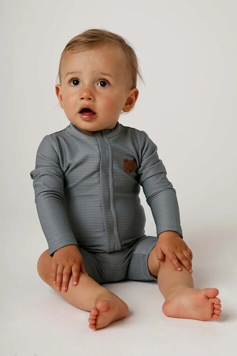 Суцільний дитячий купальник Donsje Monoah Swimsuit Bear колір сірий 3037301