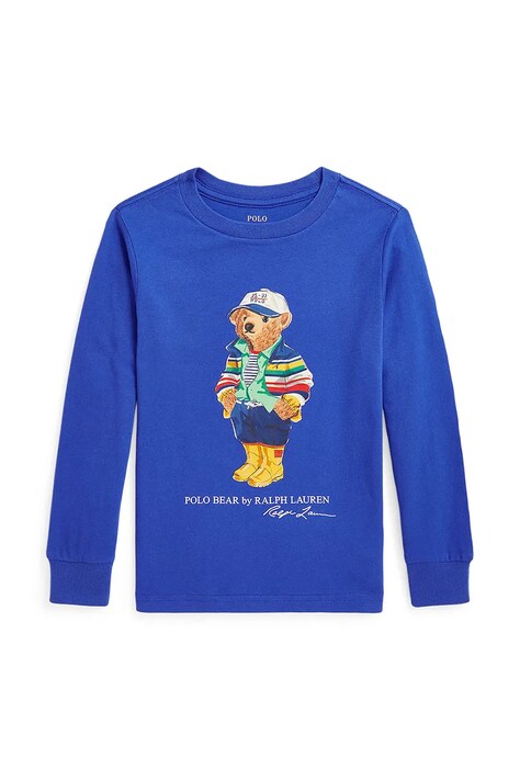 Polo Ralph Lauren longsleeve din bumbac pentru copii cu imprimeu, 322883620012