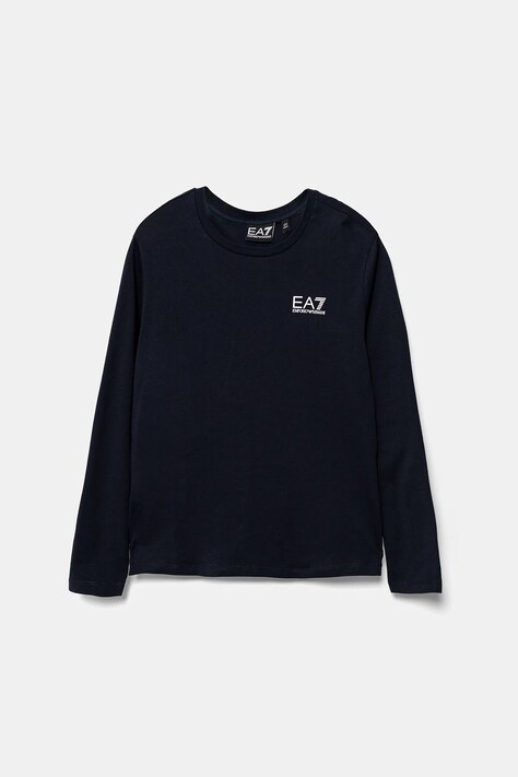 EA7 Emporio Armani longsleeve bawełniany dziecięcy kolor granatowy z nadrukiem 7B000021 AF10378