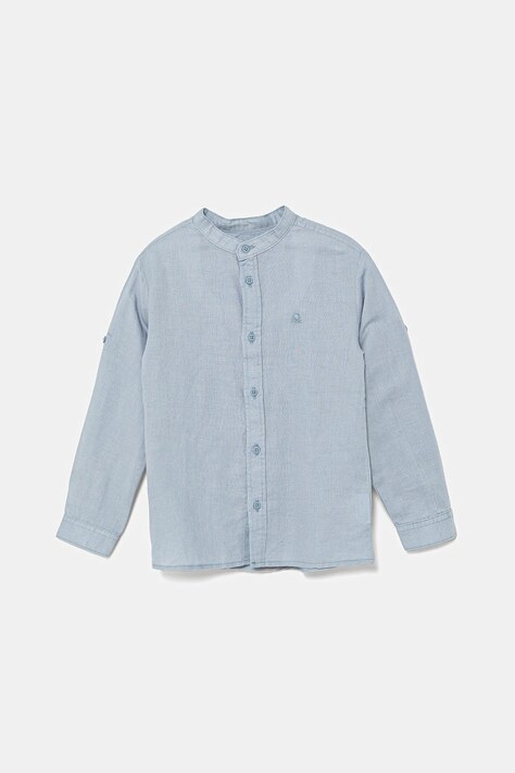 Сорочка з льону United Colors of Benetton 5IPVGQ01L