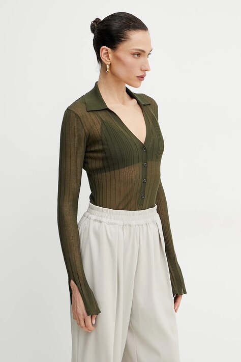 Pinko pulover femei, culoarea verde, light, 104770 A1ND