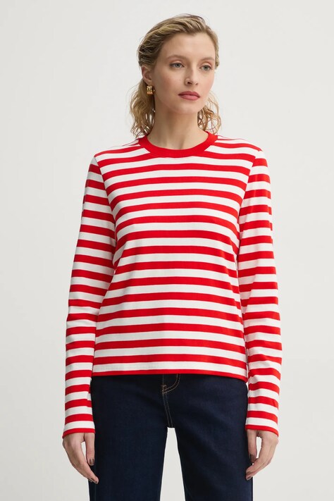 Marc O'Polo longsleeve din bumbac culoarea roșu, 5000005466