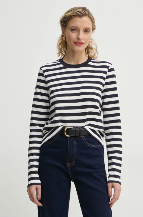 Marc O'Polo longsleeve din bumbac culoarea bleumarin, 5000005466