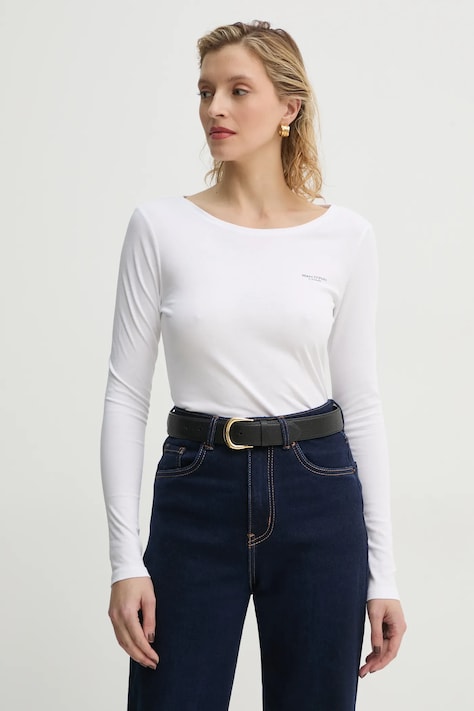 Хлопковый лонгслив Marc O'Polo цвет белый 500218352007