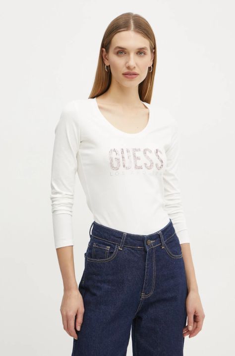 Guess camicia a maniche lunghe donna colore beige W5RI66 I3Z14