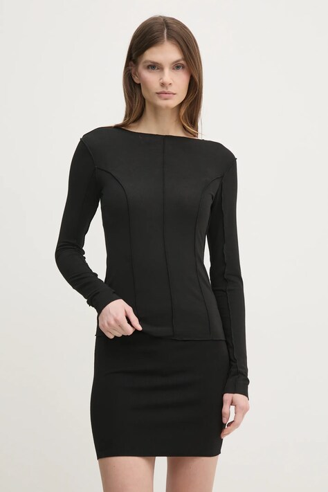 Лонгслів Sisley жіночий колір чорний 33FEL106W