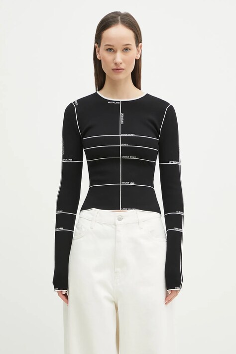 VETEMENTS sweter Knitted Longsleeve damskie kolor czarny lekki WA66KN110X