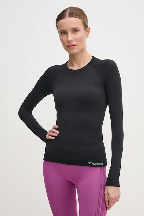 Hummel longsleeve de antrenament Clea culoarea negru, 214533