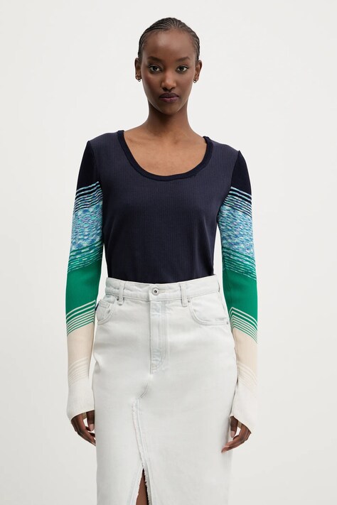 Desigual longsleeve CHURCHILL culoarea albastru marin, 25SWTK77