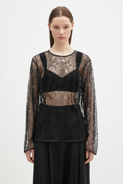 Samsoe Samsoe bluza Sasayla femei, culoarea negru, neted, F24400029