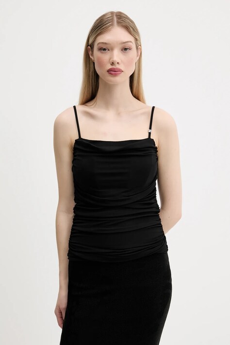 HUGO bluză culoarea negru, cu imprimeu, 50537142