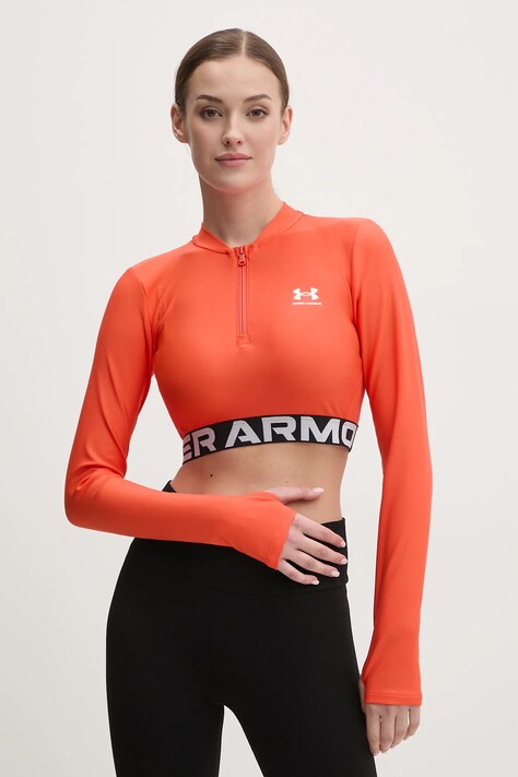 Tréninková mikina Under Armour HotGear oranžová barva, s potiskem, 1388692