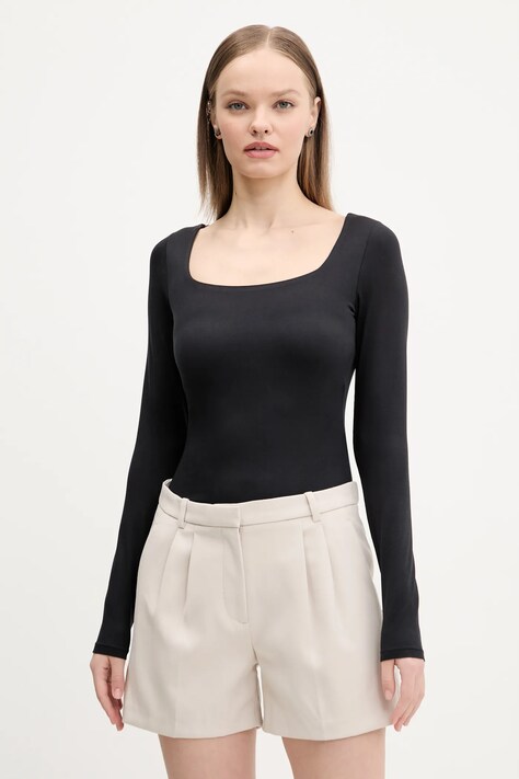 Μακρυμάνικο Hollister Co. χρώμα: μαύρο, KI339-5077