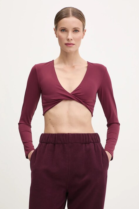 JOYINME longsleeve de yoga Luna Twist culoarea bordo, Luna Twist
