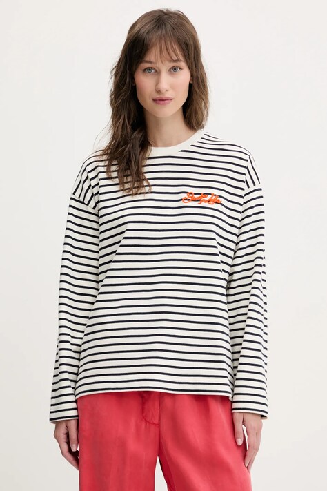 Bimba Y Lola longsleeve din bumbac culoarea bej, 242BR7420.10420