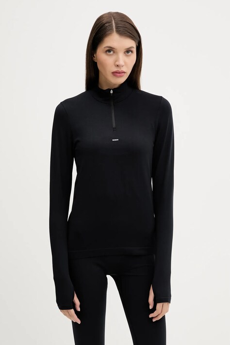 Pangaia longsleeve Plant-Stretch Zipped Long Sleeve Top culoarea negru, 10002426
