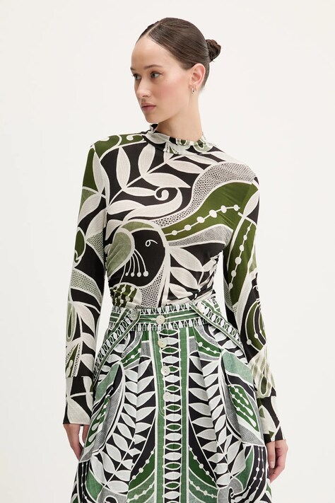 Farm Rio longsleeve culoarea verde, 329045