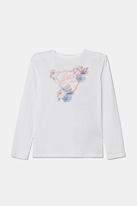 Guess longsleeve copii culoarea alb, J5RI23 K6YW4
